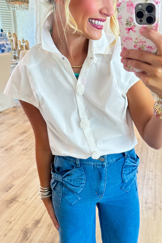 Floral Button Up Cropped Top
