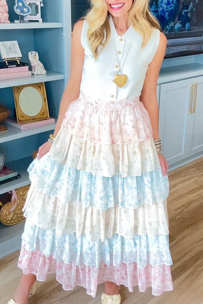 White Sleeveless Button-Up Top