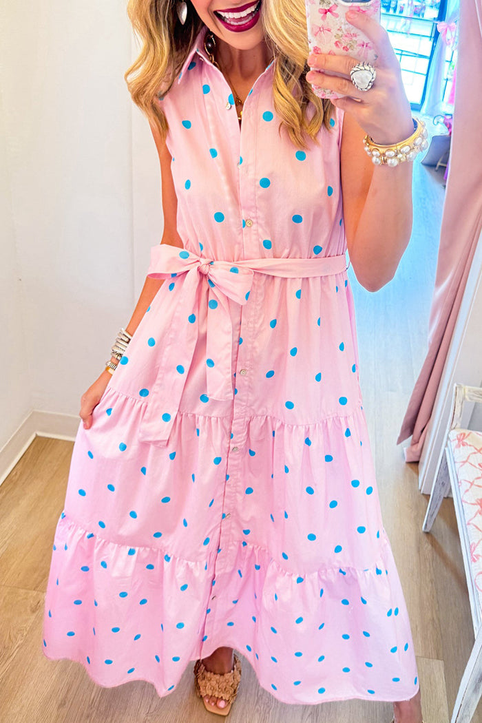 Polka Dot Poplin Maxi Dress