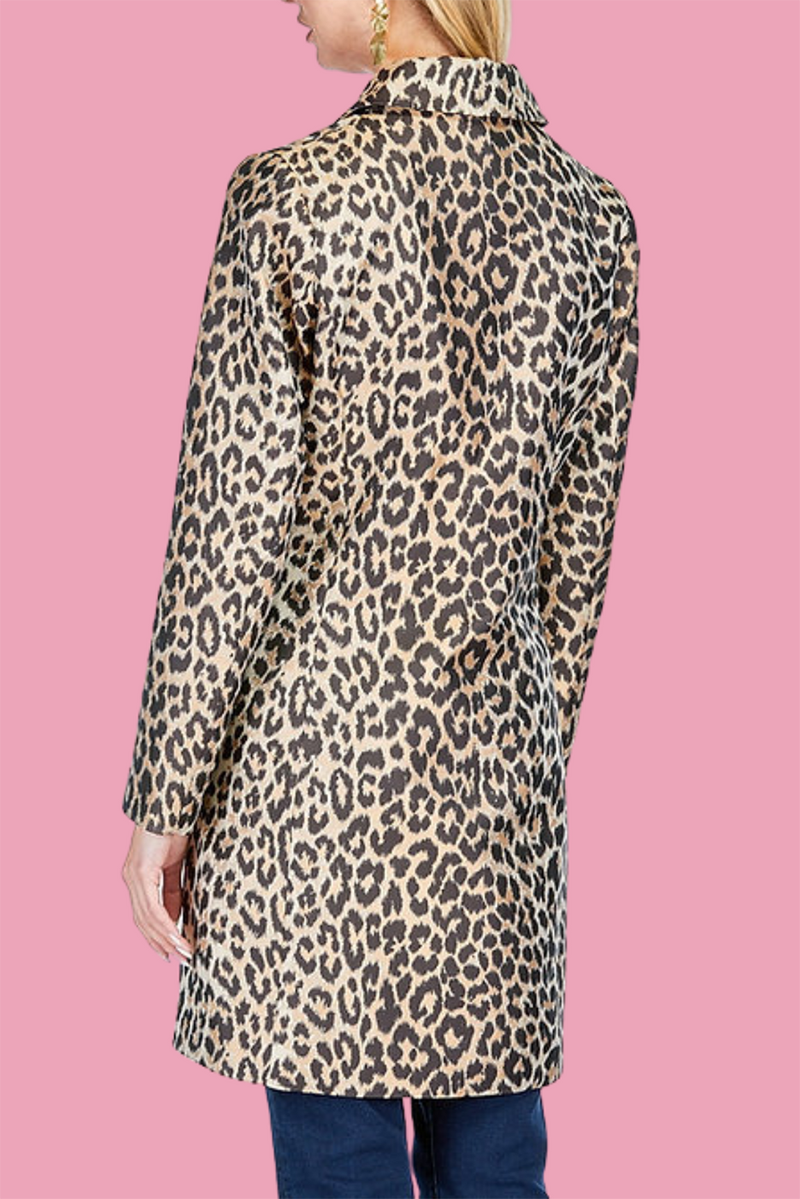 Leopard Mid Length Coat