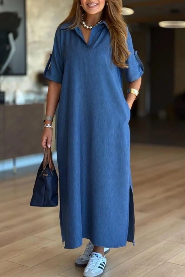 Casual Short Sleeve Pocket Dress