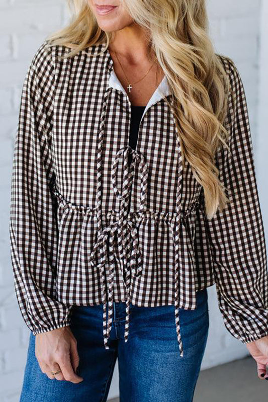 Plaid Triple Tie Top