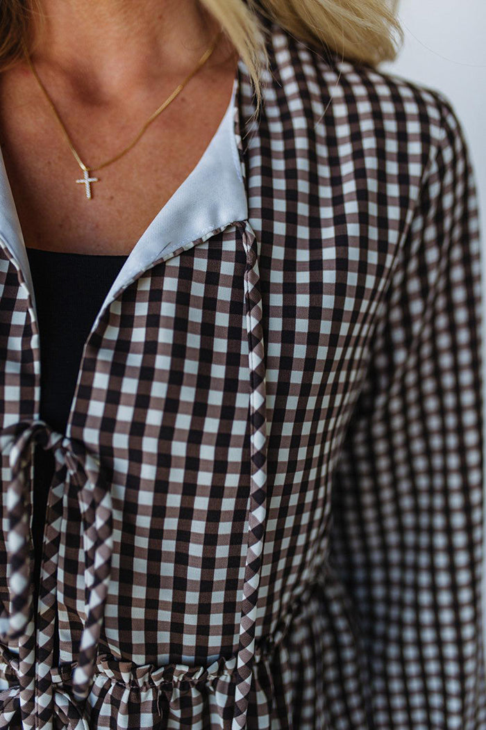 Plaid Triple Tie Top