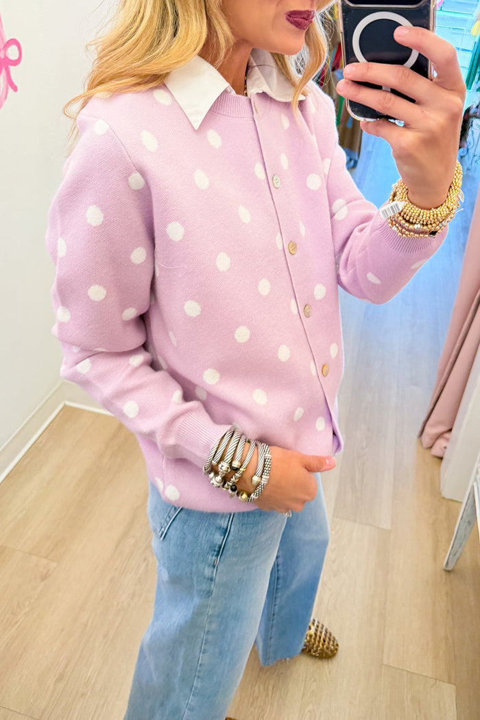 Polka Dot Long Sleeve Cardigan
