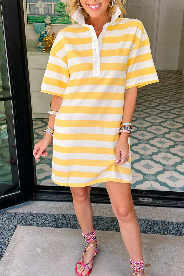 Stripe Collared Polo Dress