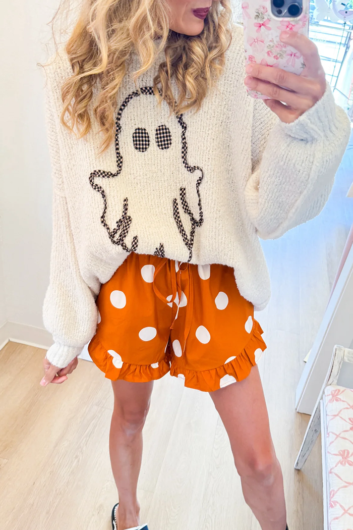 Casual Ivory Ghost Gingham Sweater
