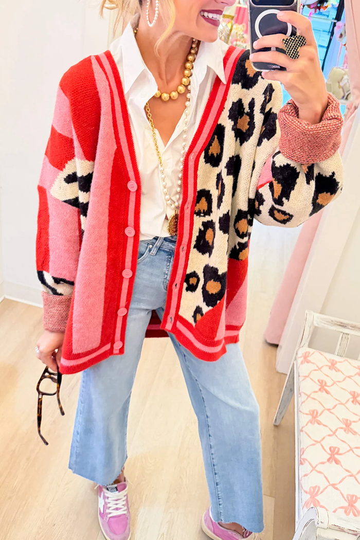 Long Sleeve Colorblock Cardigan
