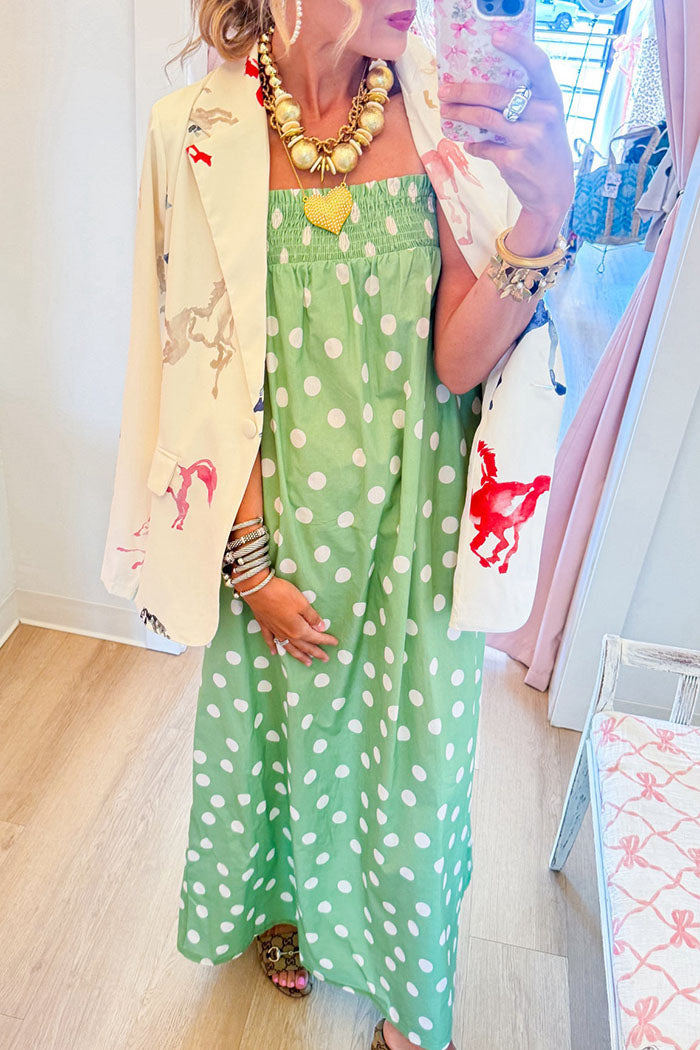 Polka Dot Pocket Maxi Dress