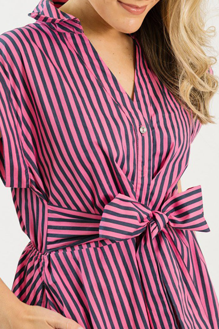 Tie Waist Stripe Maxi Dress