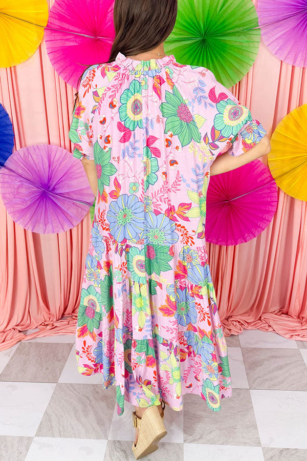 Ruffles Sleeve Floral Dress