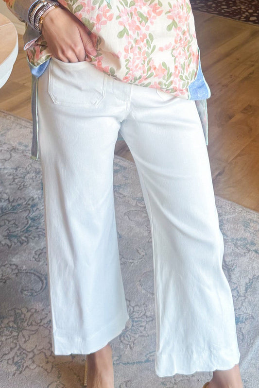 Scalloped Hem Wide Leg Pants