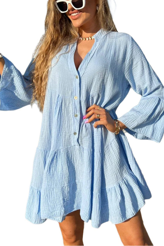 Casual Pleated Hems Dress