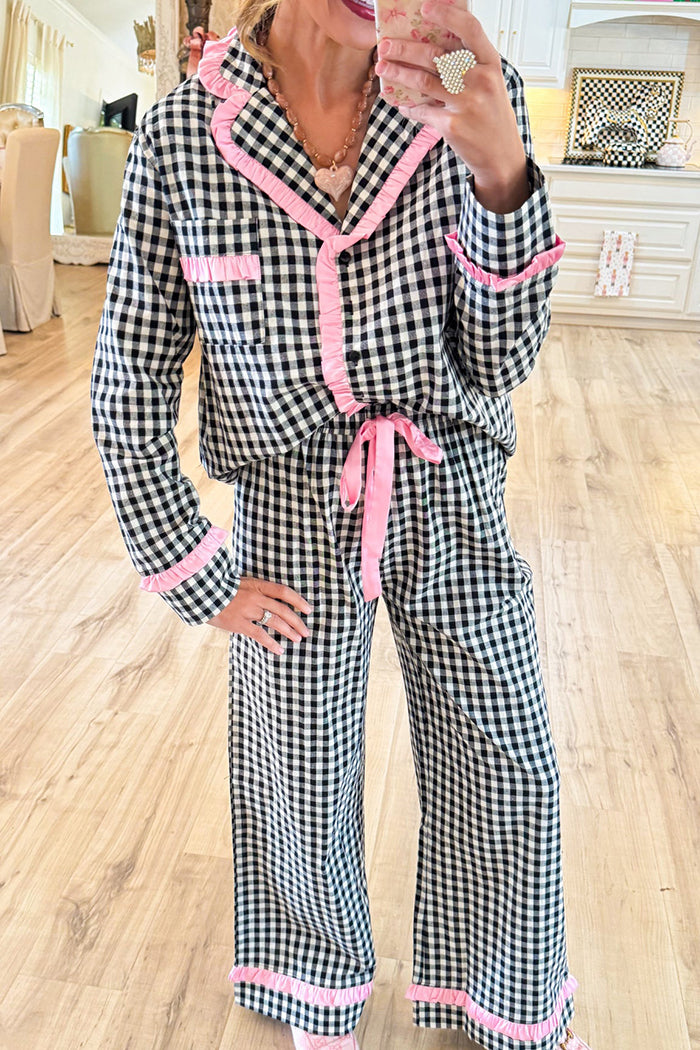 Black & White Gingham Pajama Set