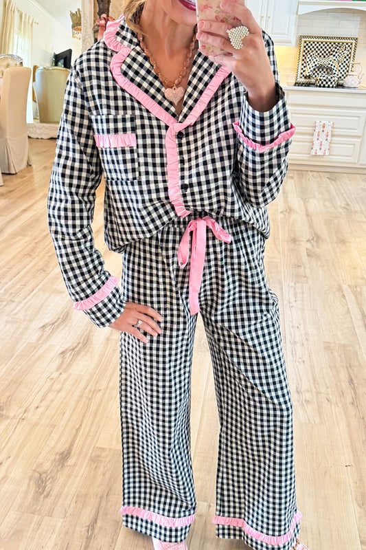 Black & White Gingham Pajama Set