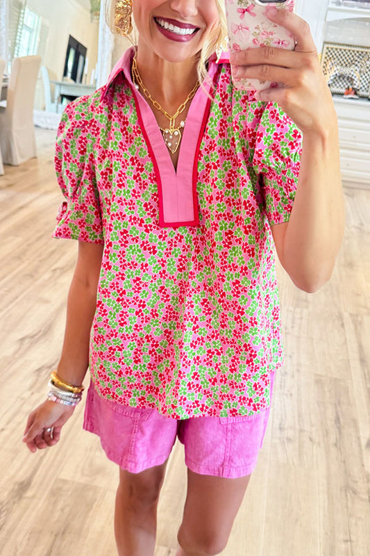 Floral Puff Sleeve Top