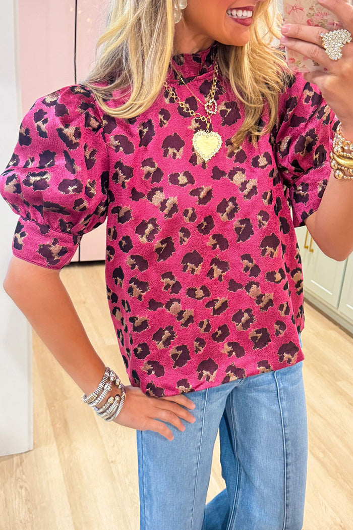 Pink Leopard Print Top