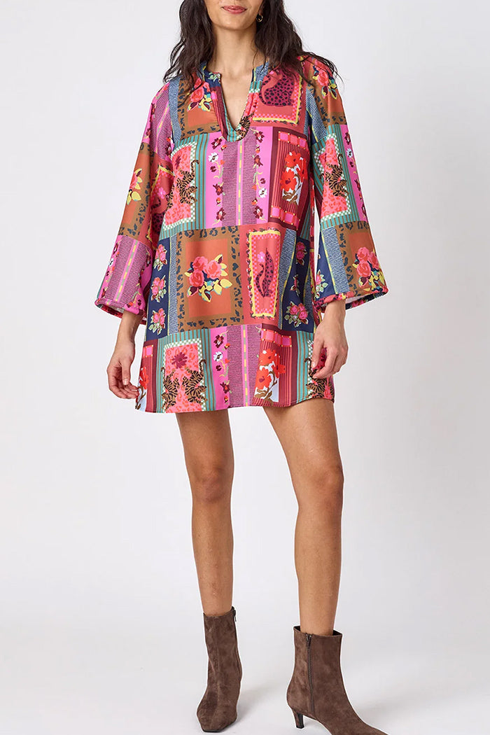 Vintage Patchwork Print Dress
