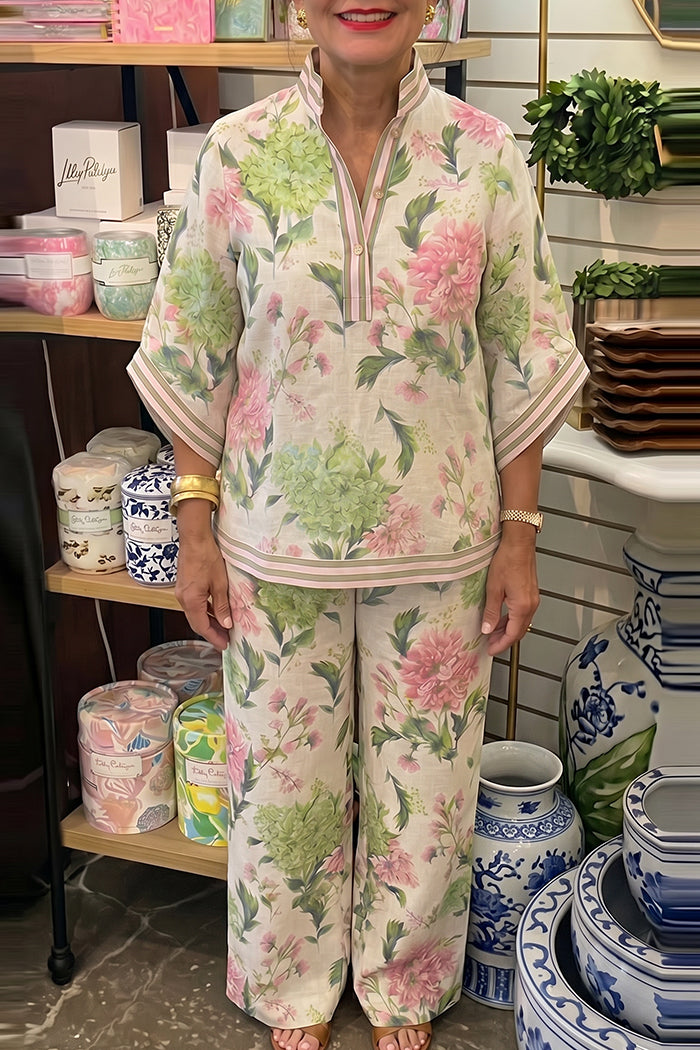 Floral Stand Collar Two Piece Set
