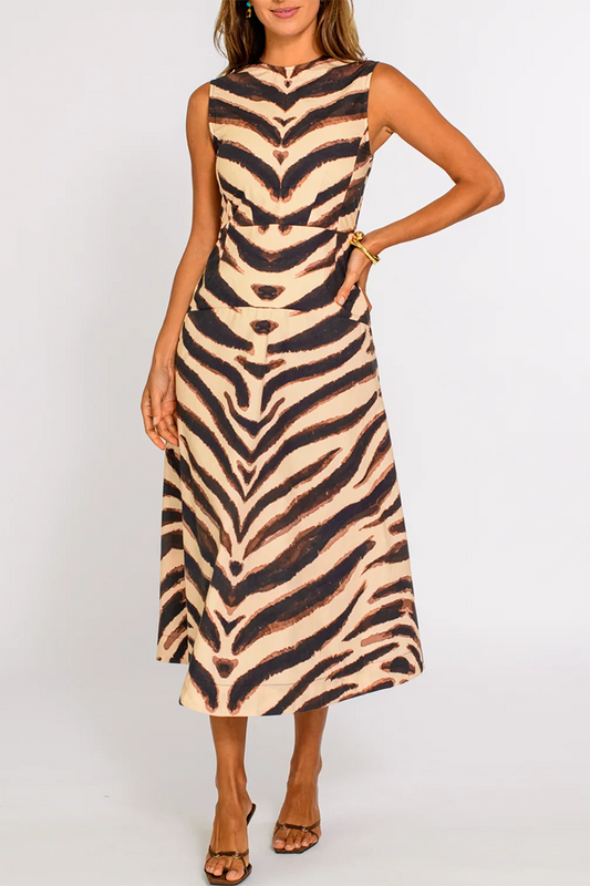 Zebra Print Maxi Dress