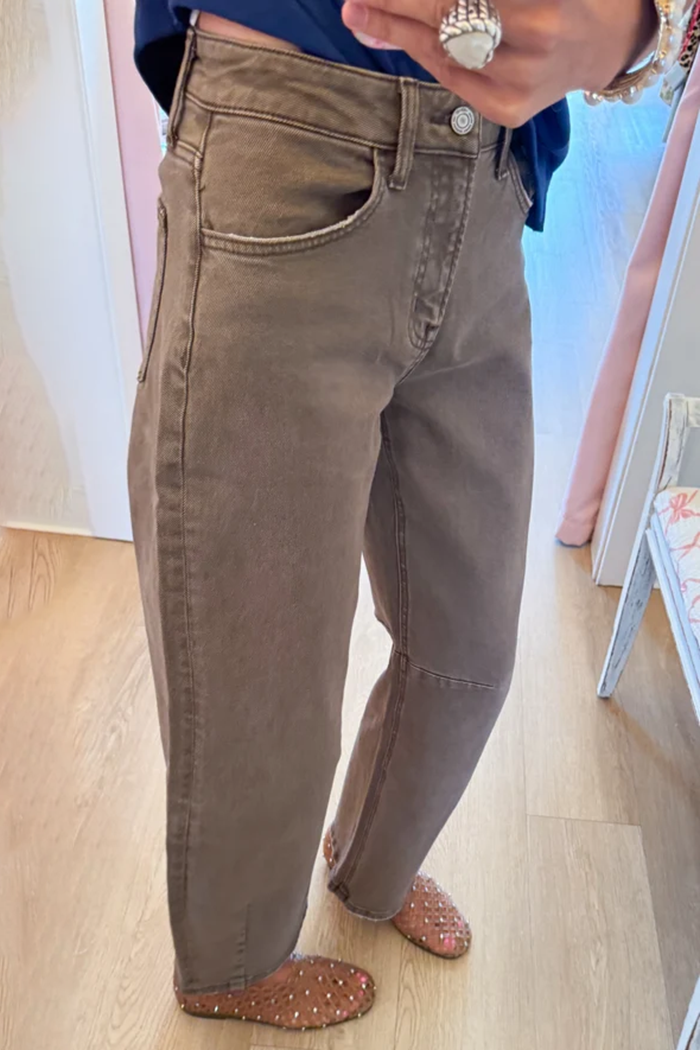 Casual Ash Wash Barrel Jeans