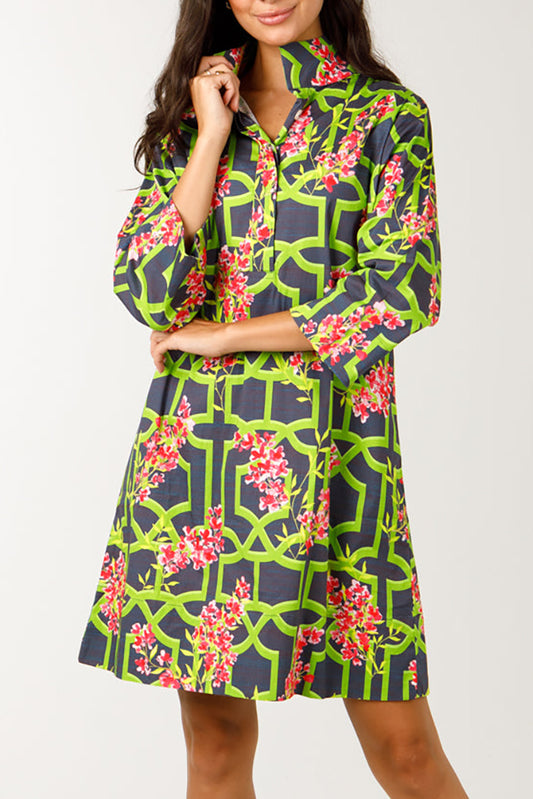 Casual Geometric Floral Dress