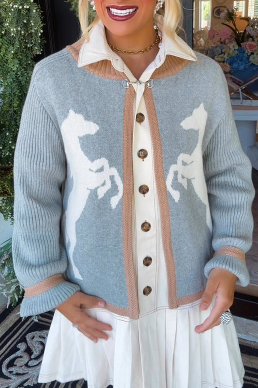 Casual Horse Knit Cardigan