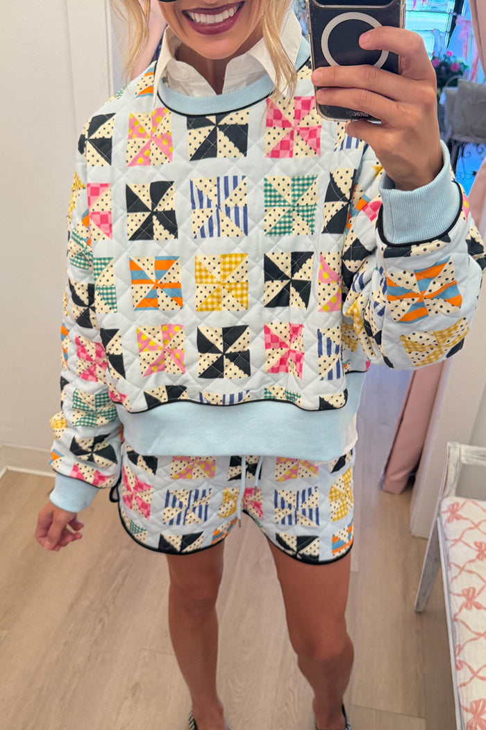 Colorful Patchwork Quilted Set