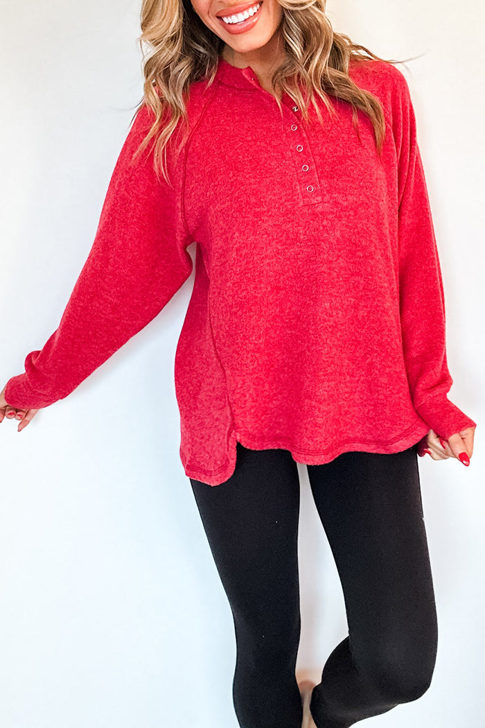 Casual Marled Knit Top