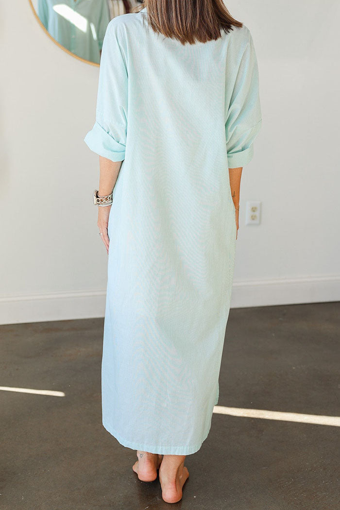 Side Slit Pocket Button Dress