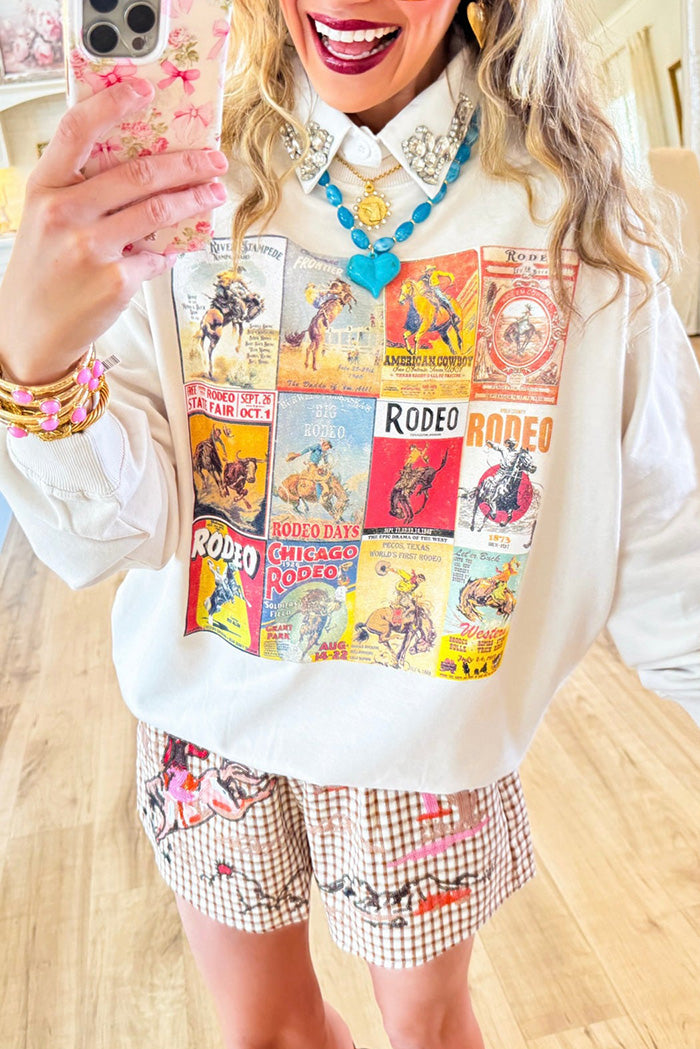 Vintage Cowboy Poster Long Sleeve Sweatshirt