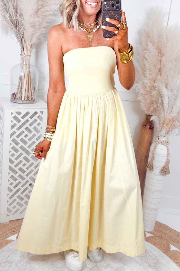 Bandeau A-Line Midi Dress